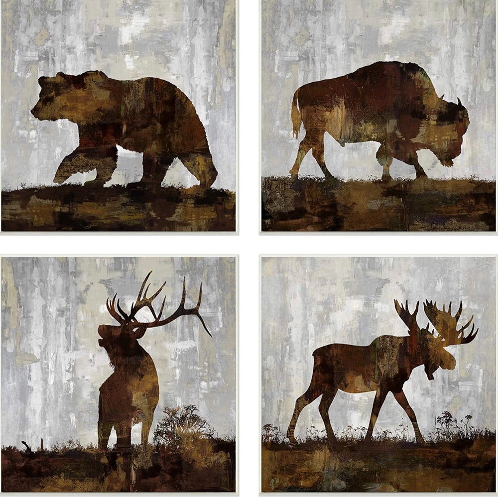 NWT Stupell Rustic Woodland Wall Art - Grey & Brown Distressed Texture, 12 x 12